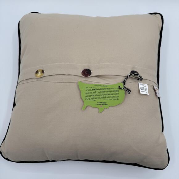 Catstudio Vail Valley Hand Embroidered Pillow Ski Resort Mountain Cabin Gift - Picture 7 of 9